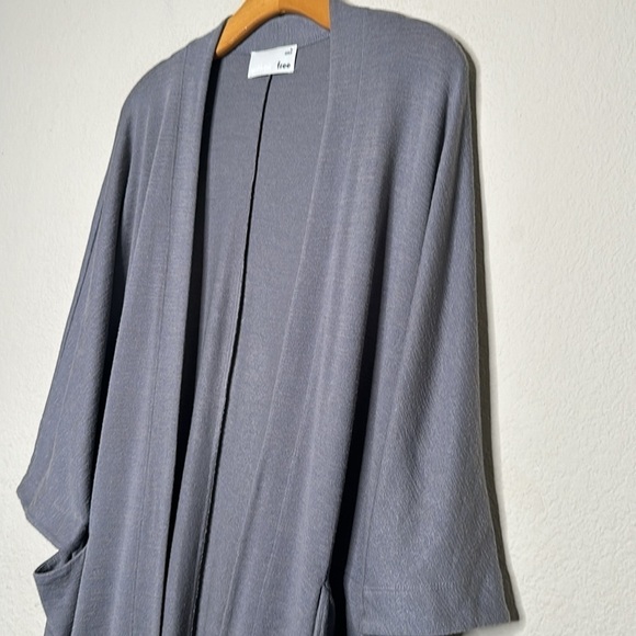 Wilfred Free Zlata LONG Sweater Open Front Kimono Cardigan Gray Medium Like NEW - Picture 8 of 16